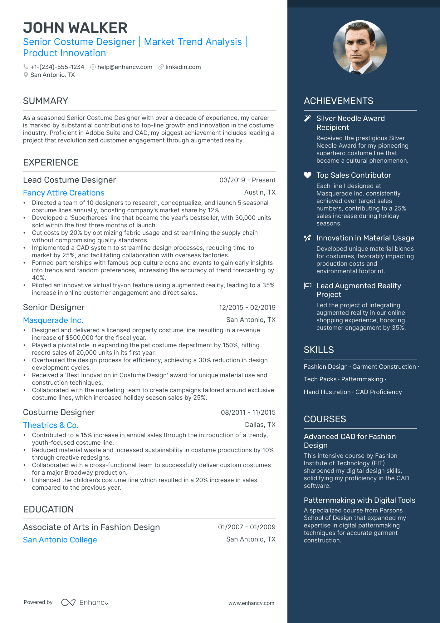 5 Costume Designer Resume Examples & Guide for 2024