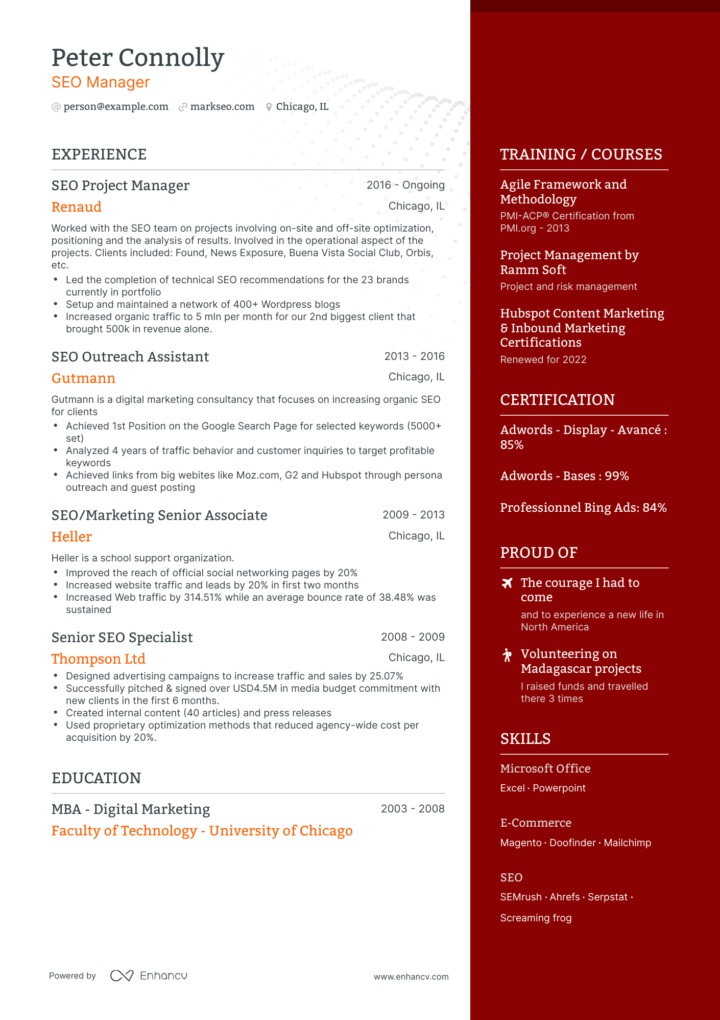 5 SEO Manager Resume Examples & Guide for 2024