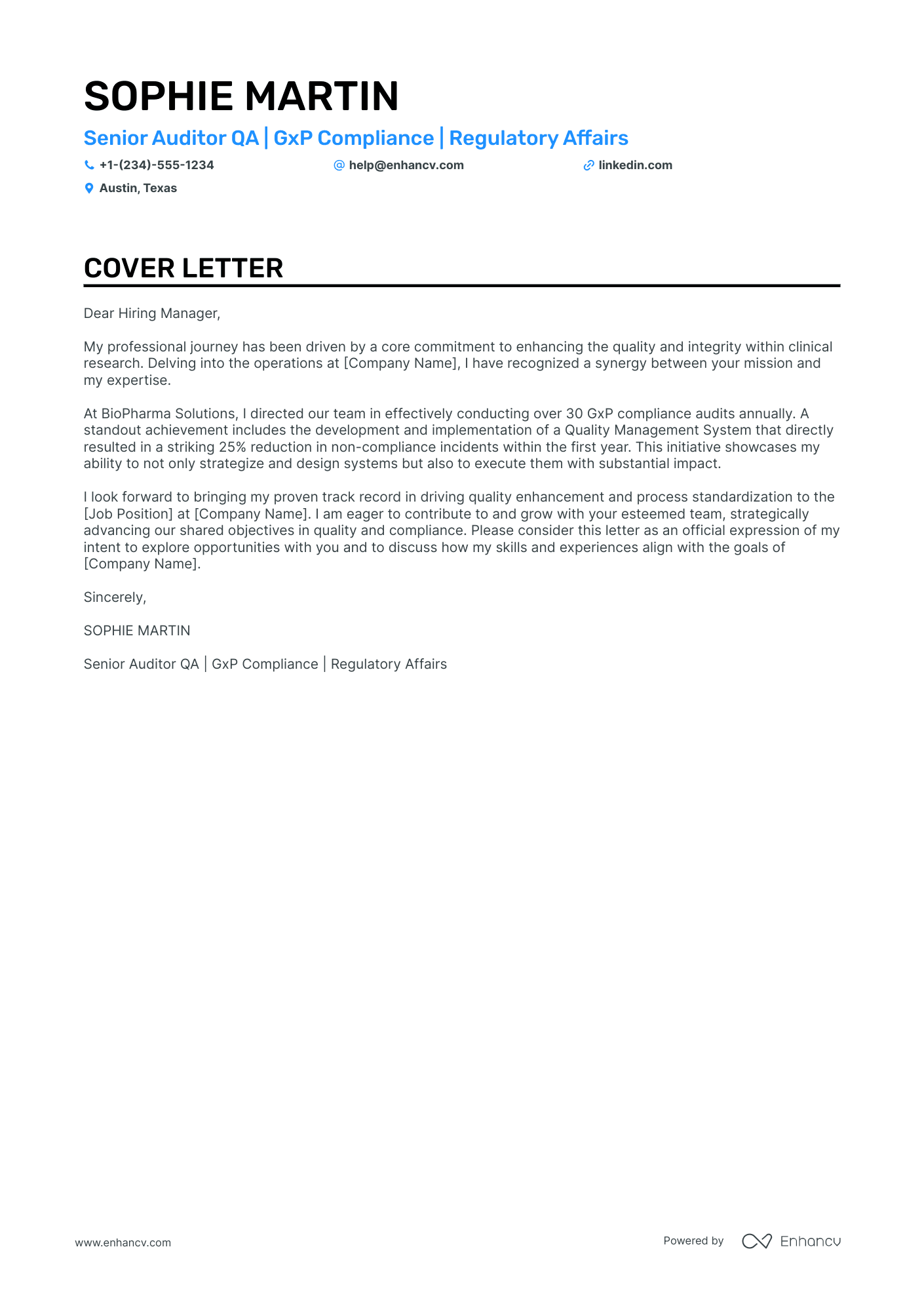 15 Professional Auditor Cover Letter Examples and Template for 2026 ...