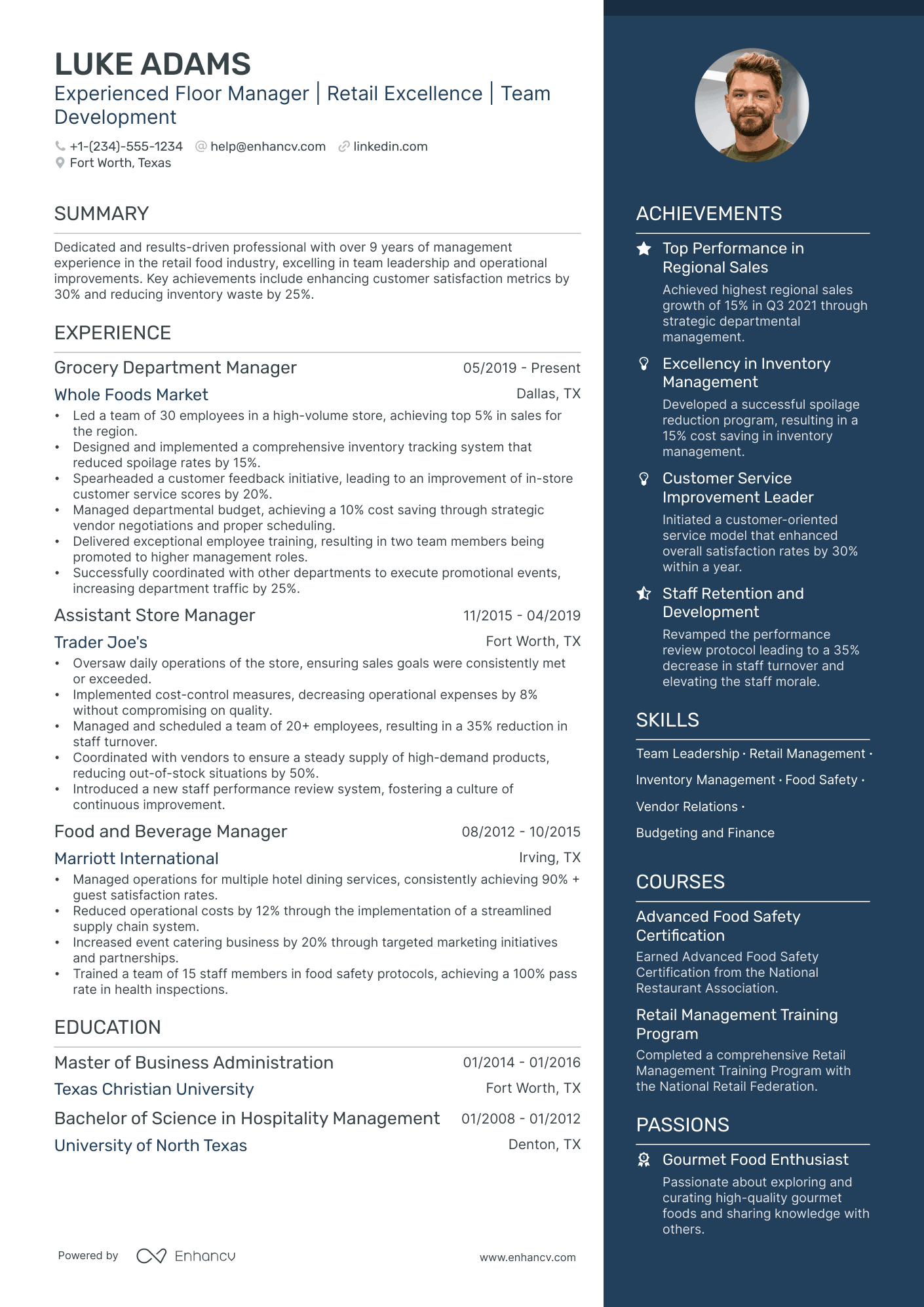 5 Floor Manager Resume Examples & Guide For 2024