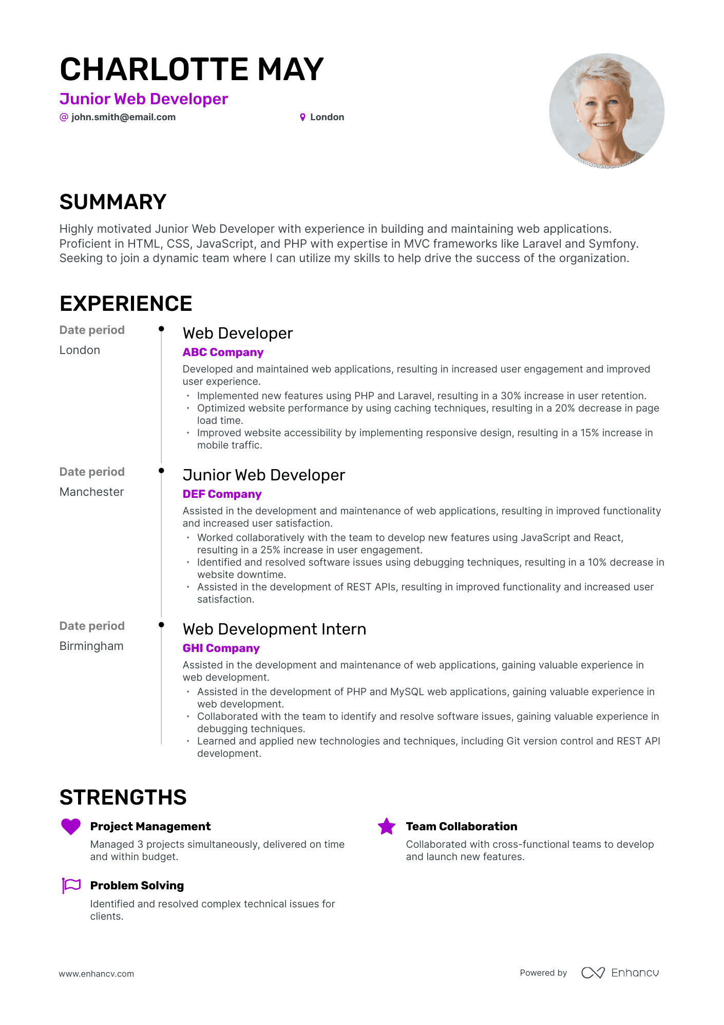 5 Junior Web Developer Resume Examples & Guide for 2023