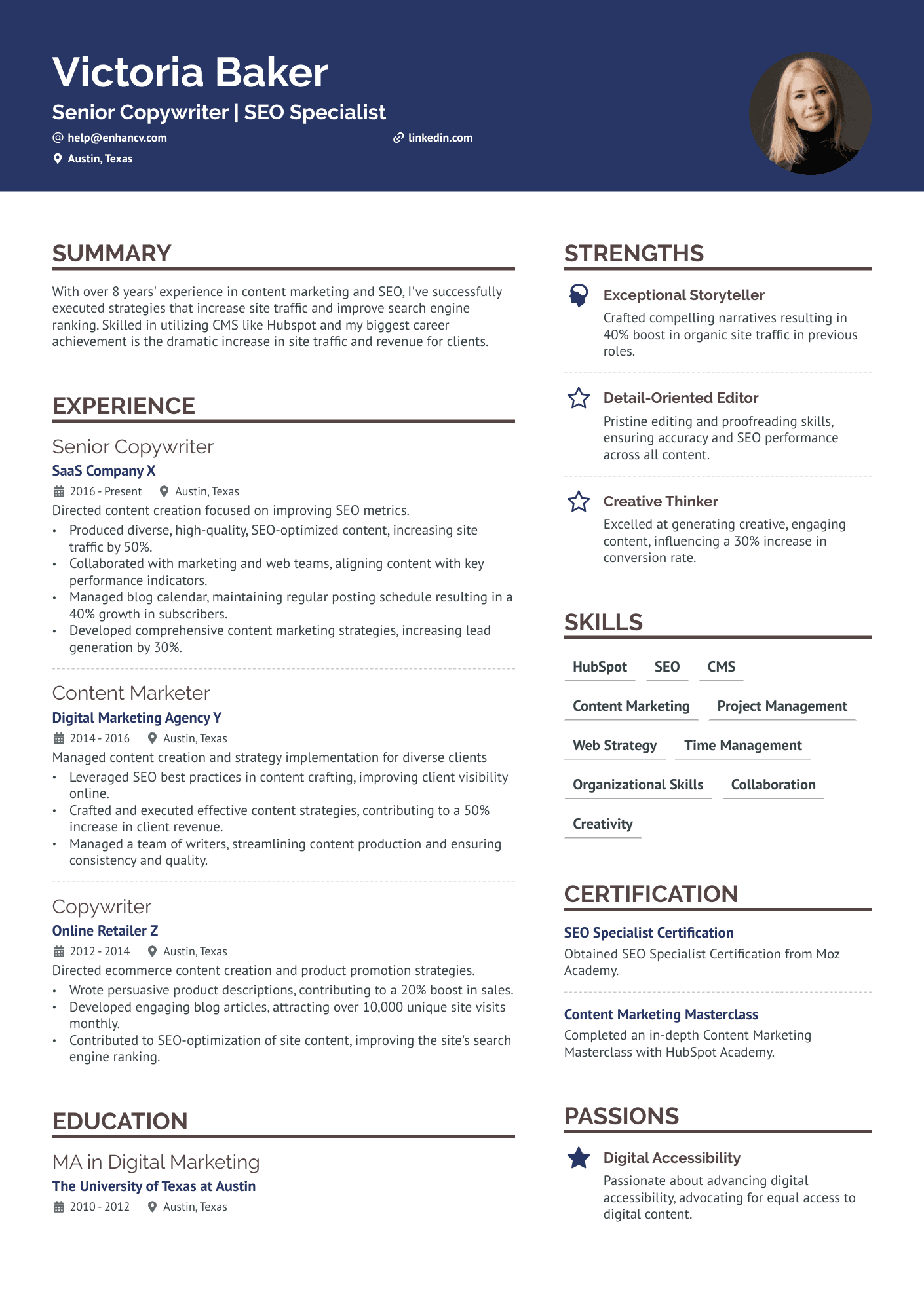 8 Copywriter Resume Examples & Guide for 2024