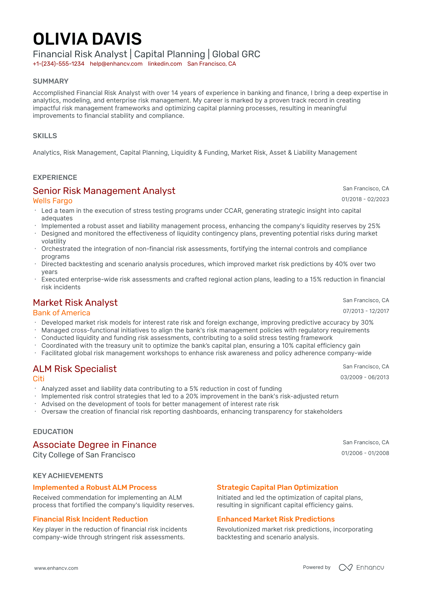 10 Financial Risk Analyst Resume Examples & Guide for 2026