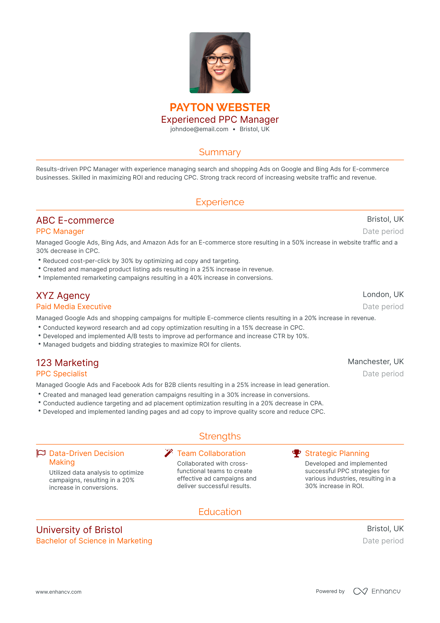 5 PPC Manager Resume Examples & Guide for 2024