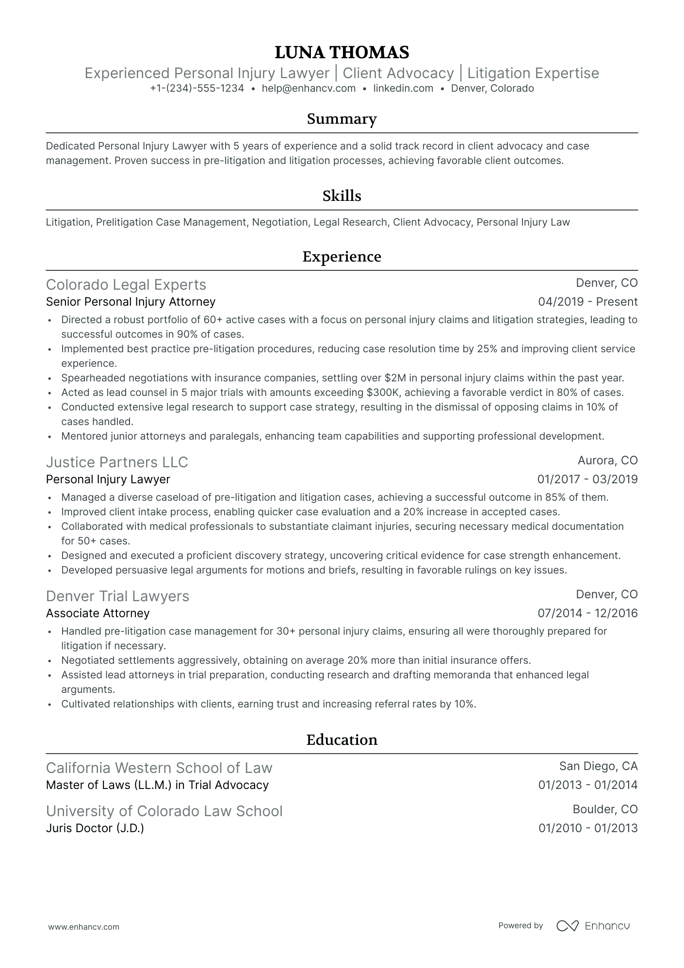Litigation Resume Examples 10 Litigation Lawyer Resume Examples & Guide for 2026