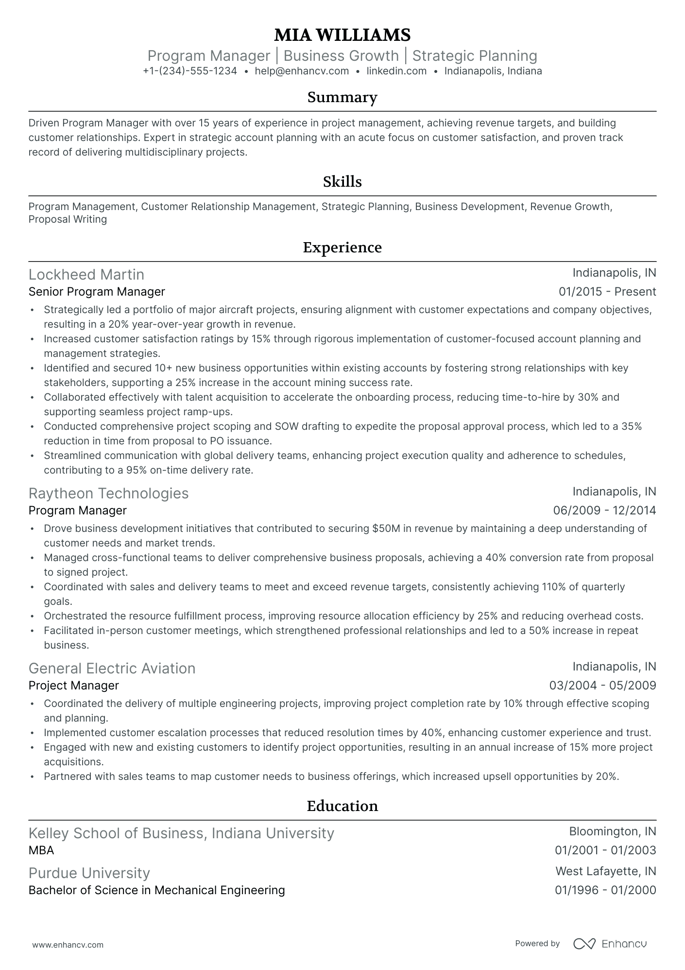 10 Aerospace Program Manager Resume Examples & Guide for 2026