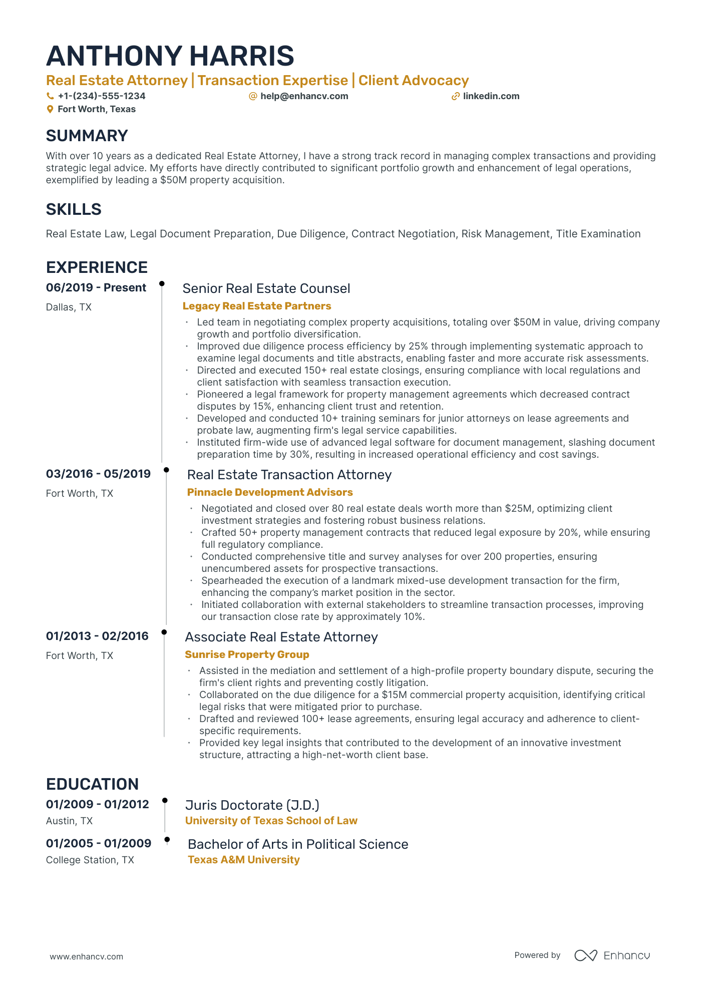 10 Real Estate Lawyer Resume Examples & Guide for 2026
