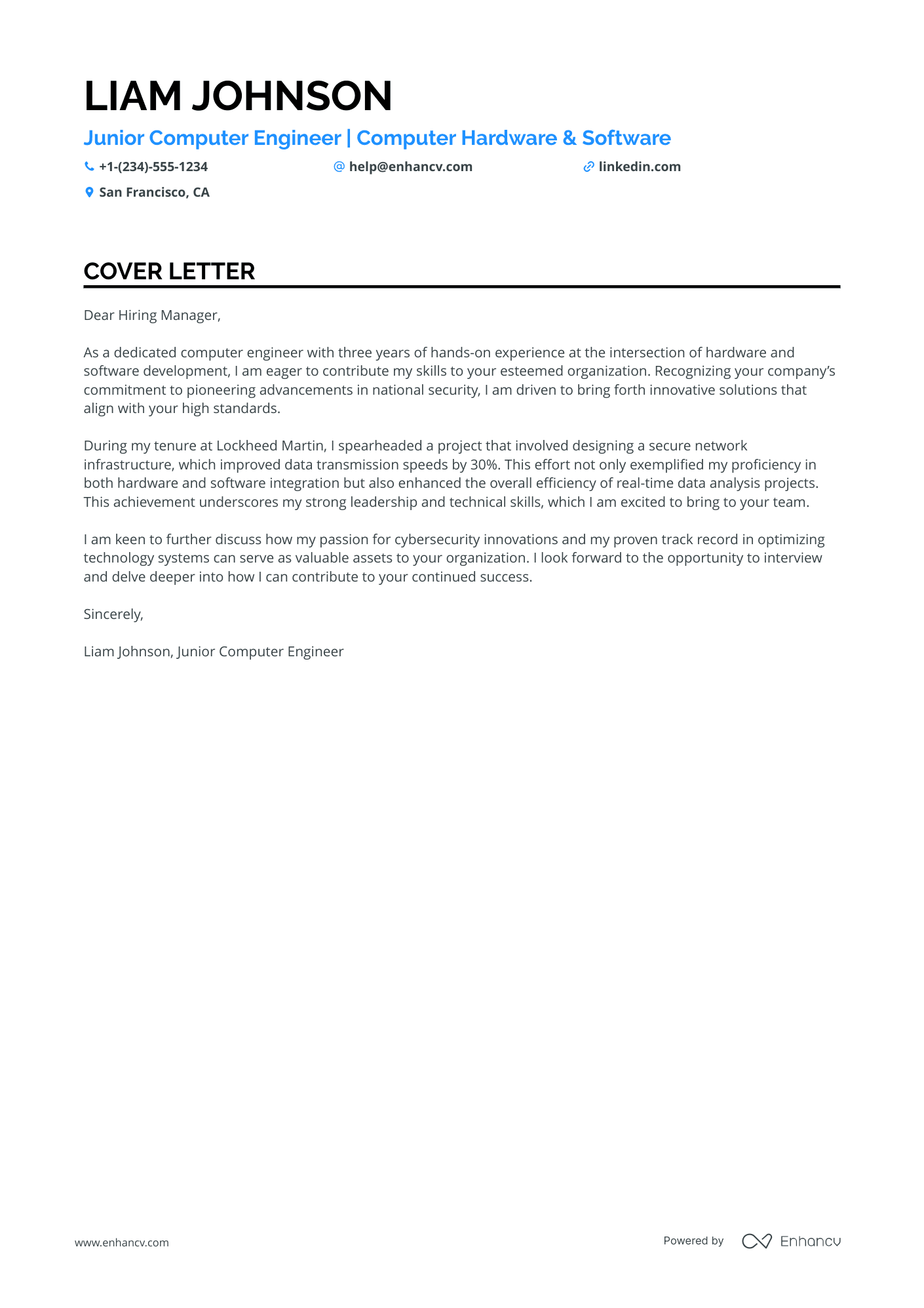 5 Professional Computer Engineer Cover Letter Examples and Template for ...