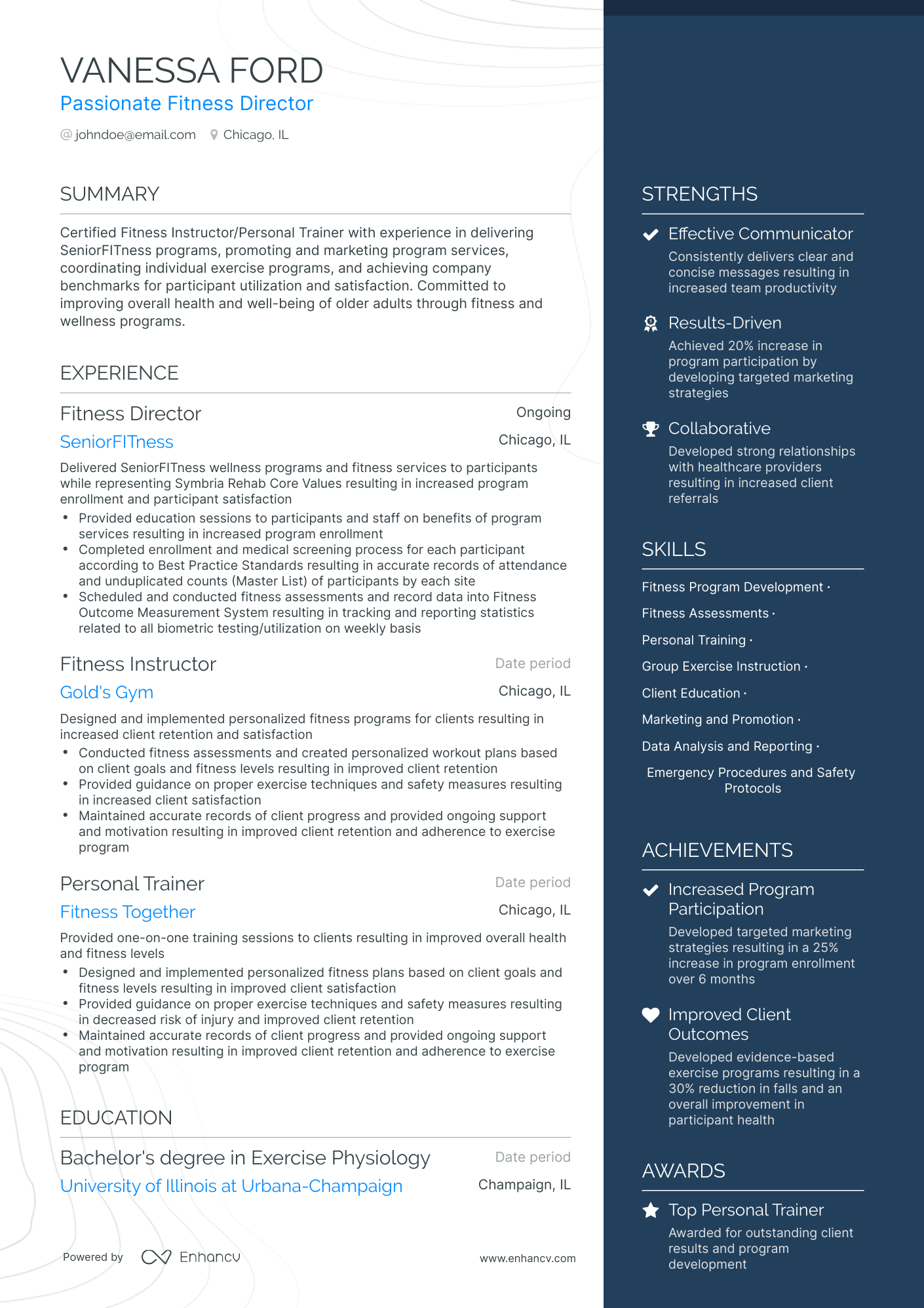 5 Fitness Director Resume Examples & Guide for 2023
