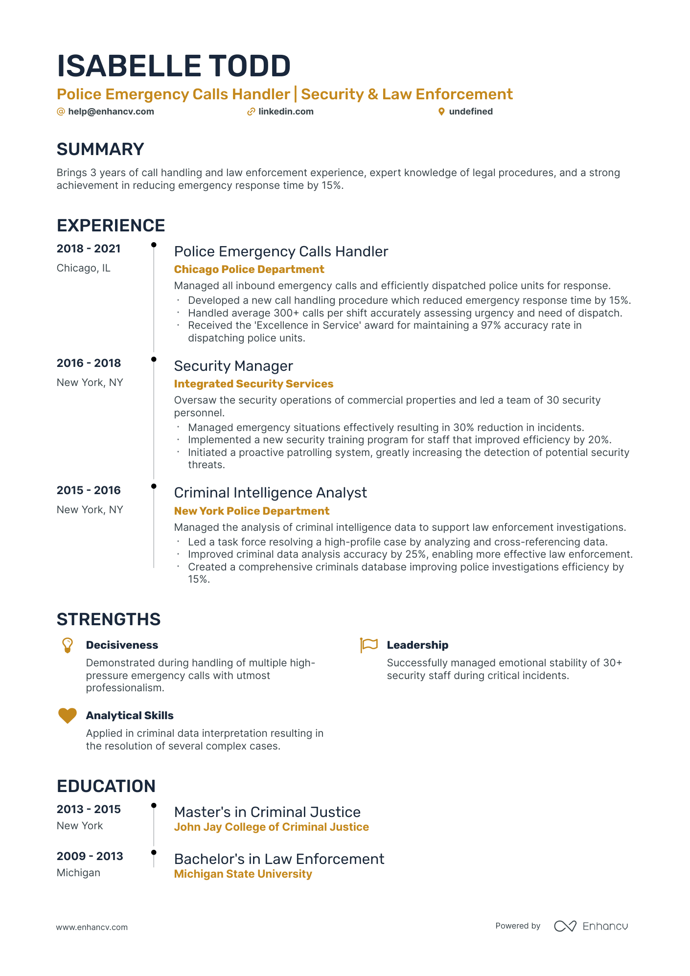 5 Entry-level Police Officer Resume Examples & Guide for 2024