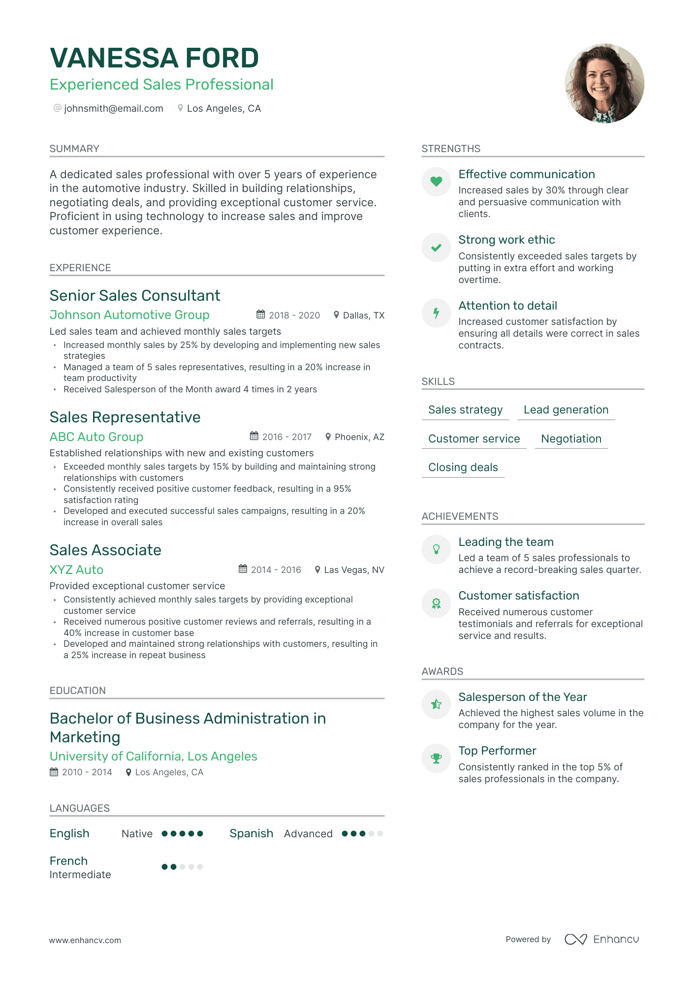 5 Sales Professional Resume Examples & Guide for 2024