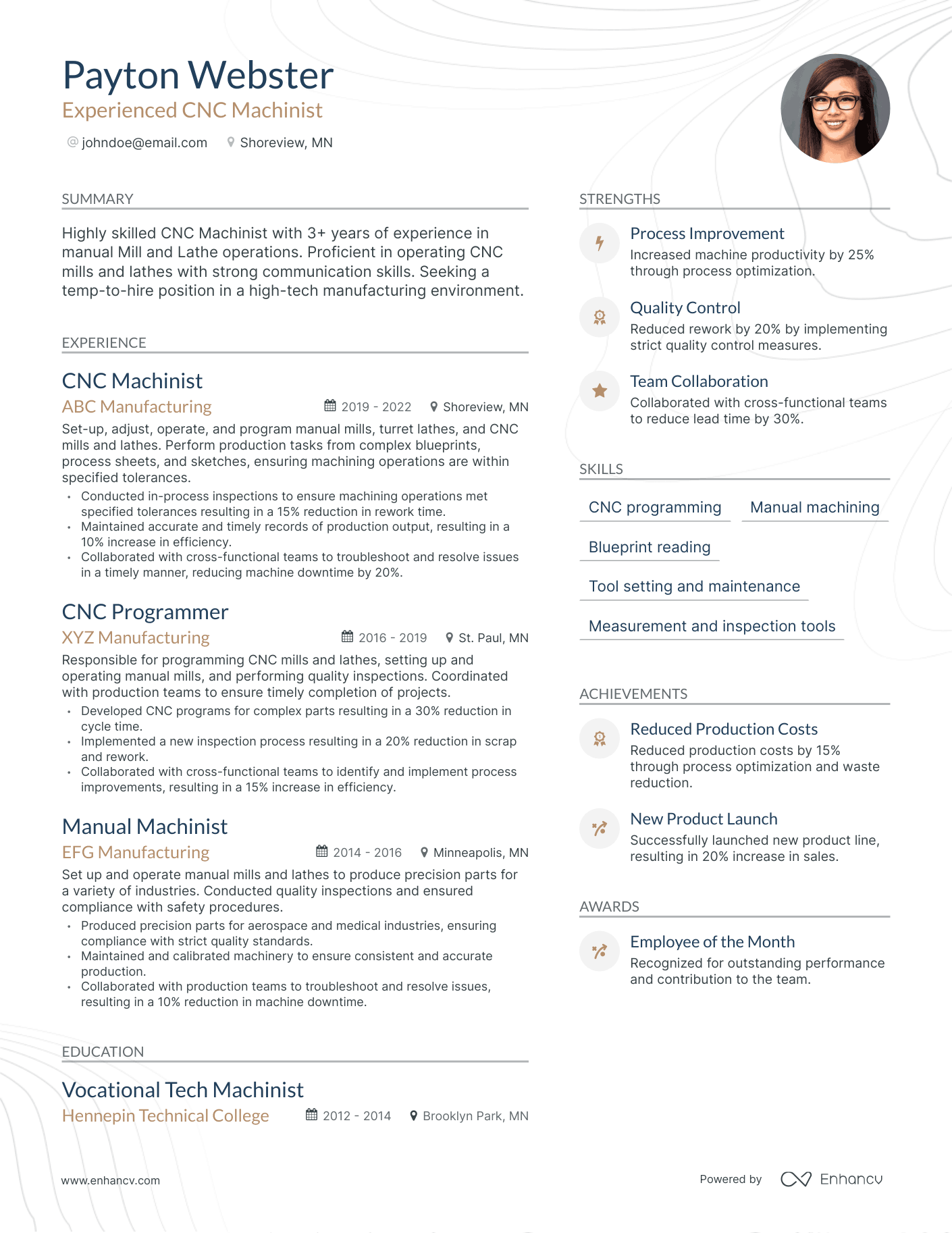 5 Cnc Machinist Resume Examples & Guide for 2023