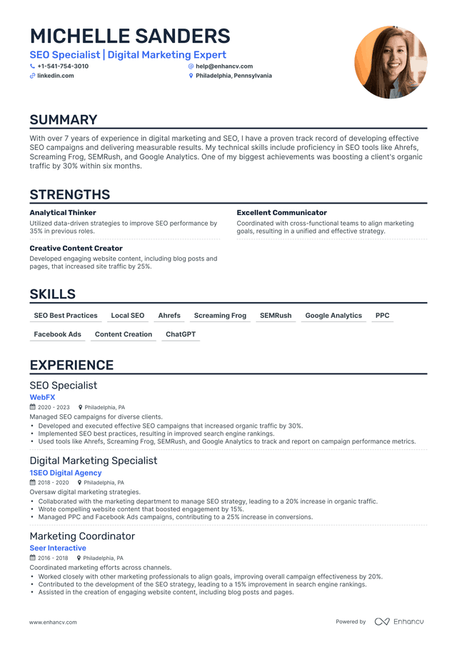 5 SEO Specialist Resume Examples & Guide for 2024