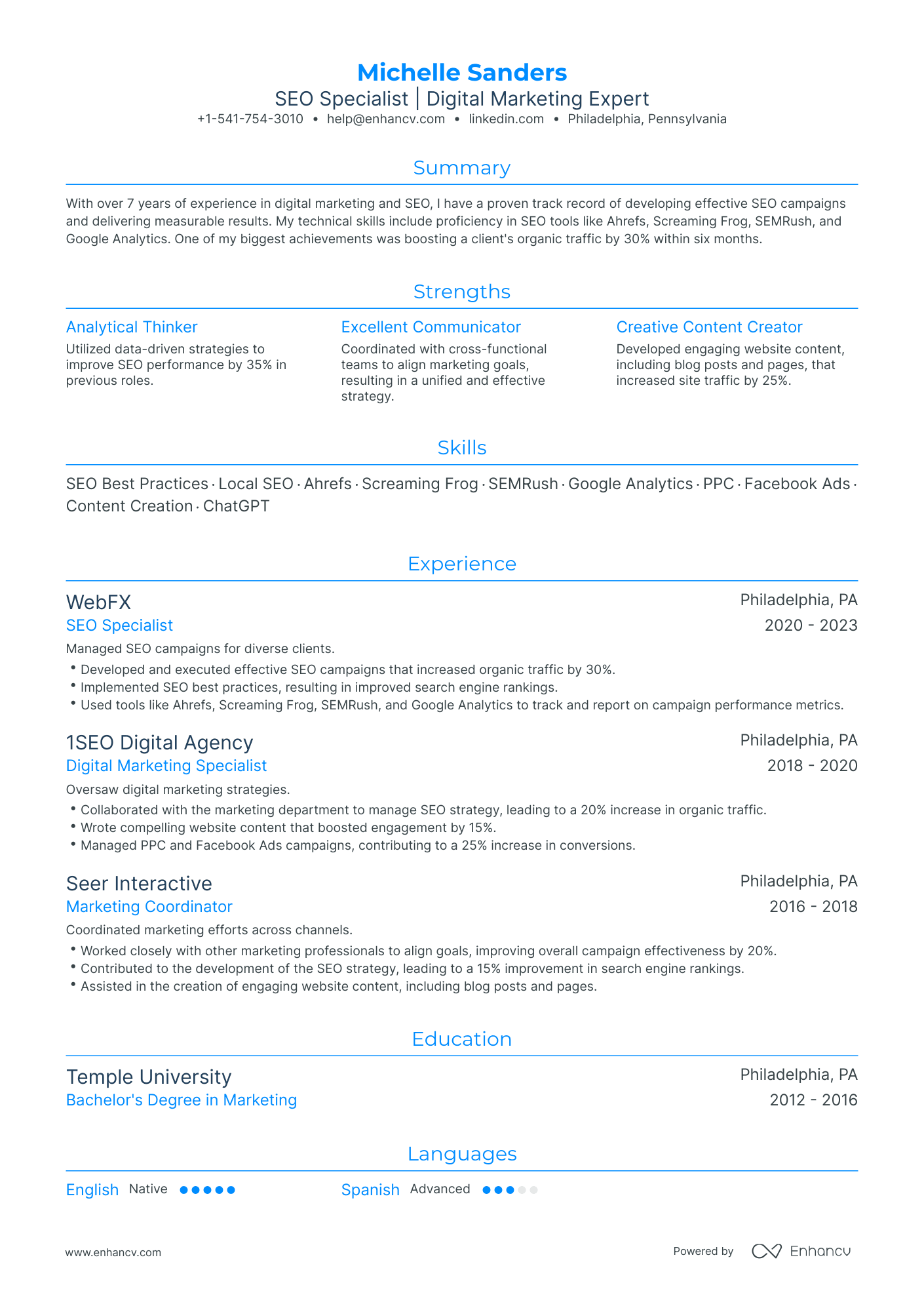 5 SEO Specialist Resume Examples & Guide for 2024