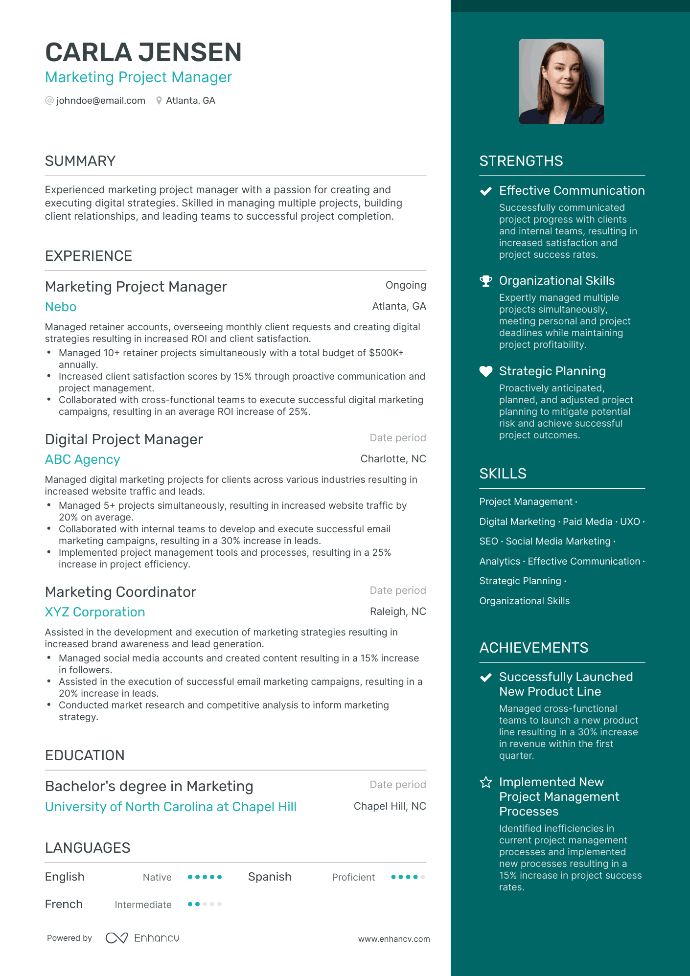 5 Marketing Project Manager Resume Examples & Guide for 2024