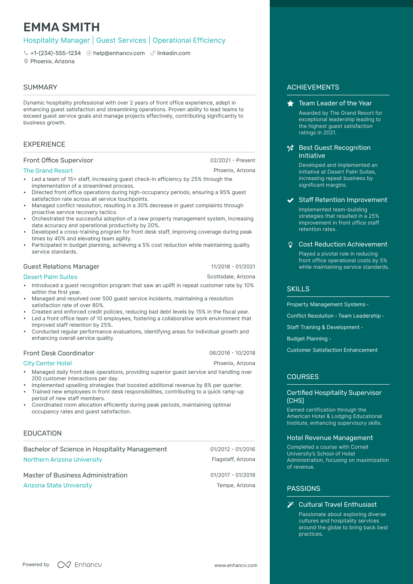 5 Front Desk Manager Resume Examples & Guide for 2024