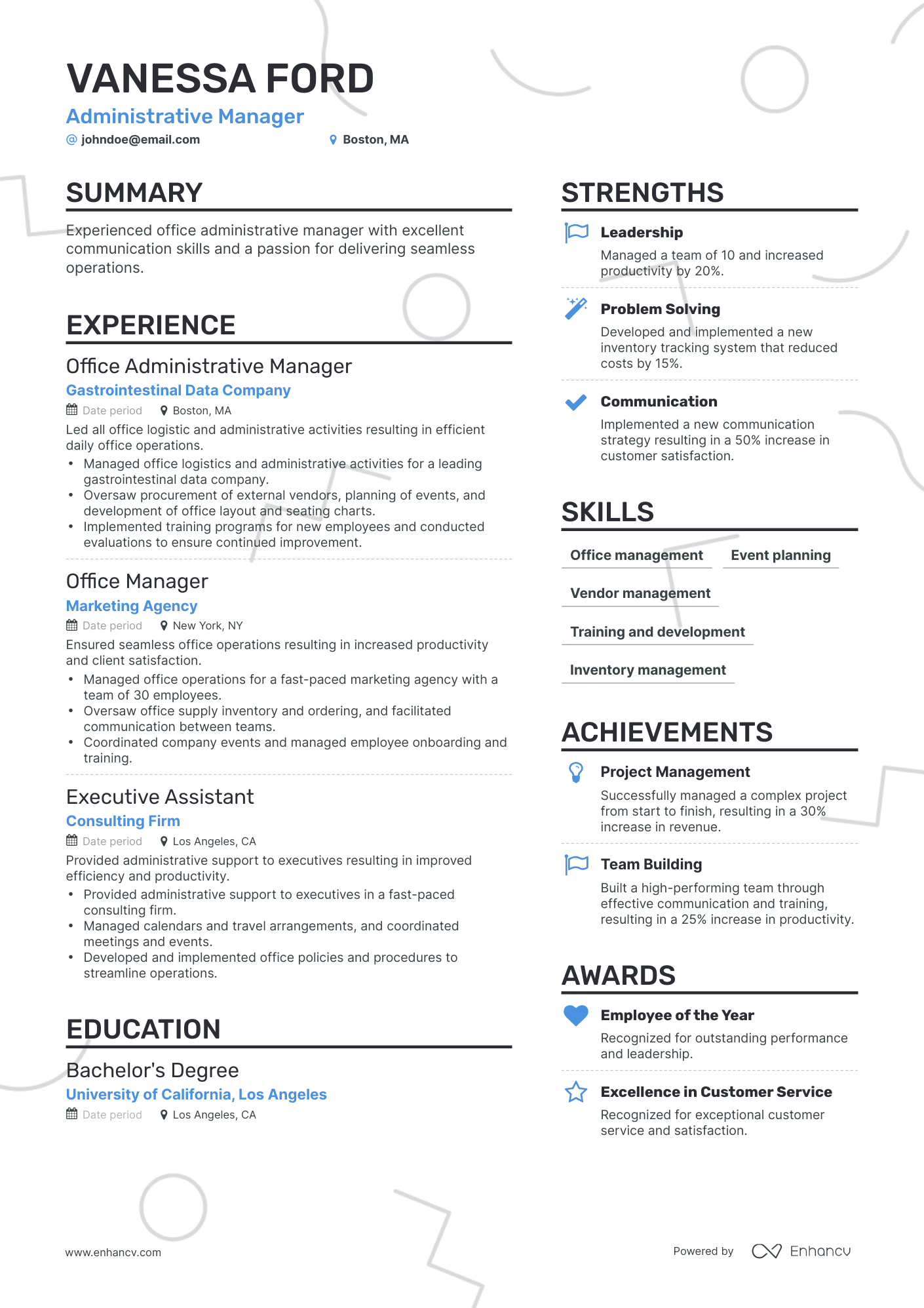 5 Administrative Manager Resume Examples & Guide for 2023