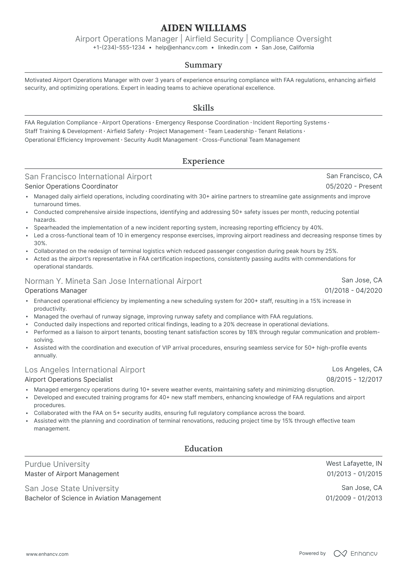 5 Airport Manager Resume Examples & Guide for 2024