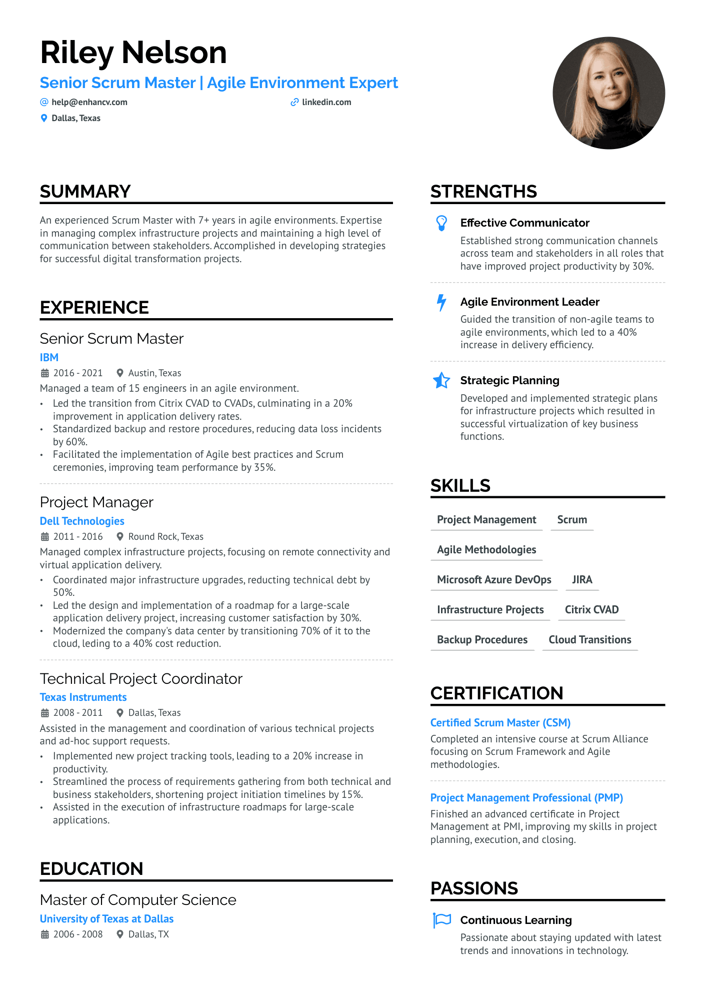 9 Scrum Master Resume Examples & Guide for 2024