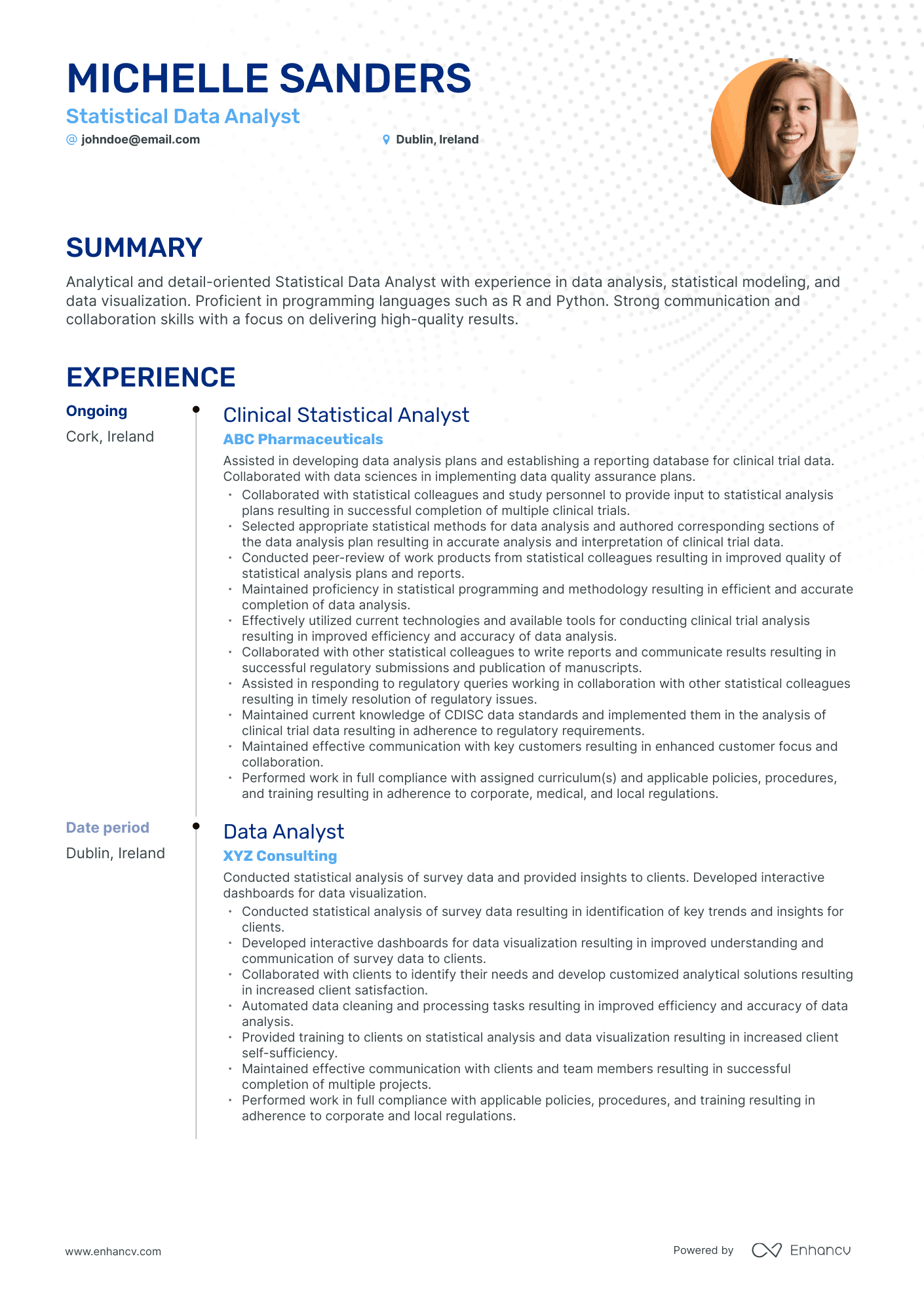 5 Statistical Data Analyst Resume Examples & Guide for 2023