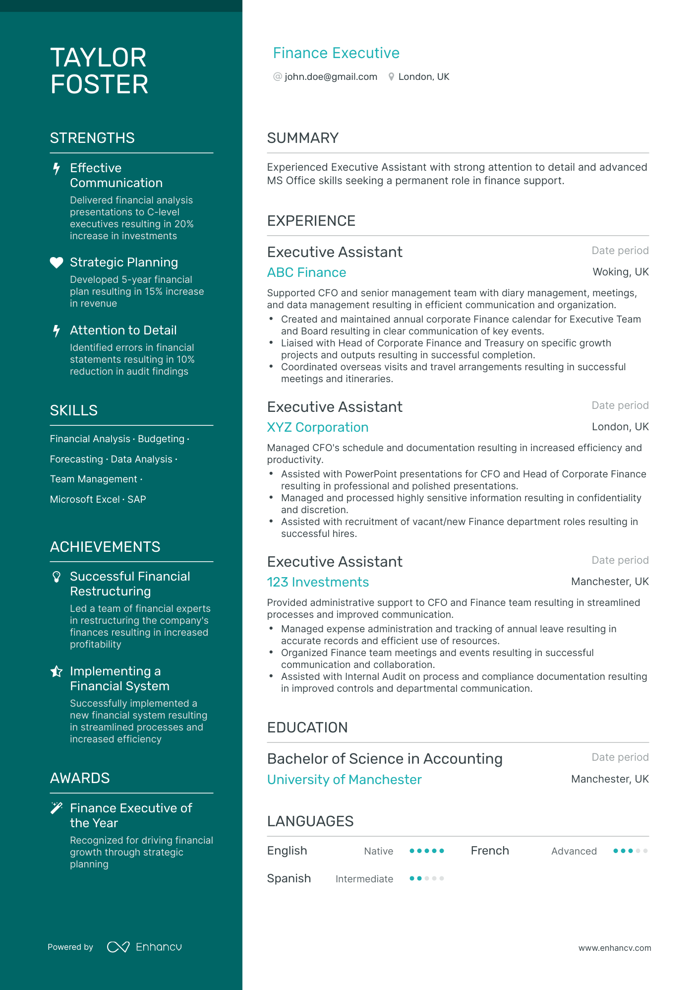 5 Finance Executive Resume Examples & Guide for 2024