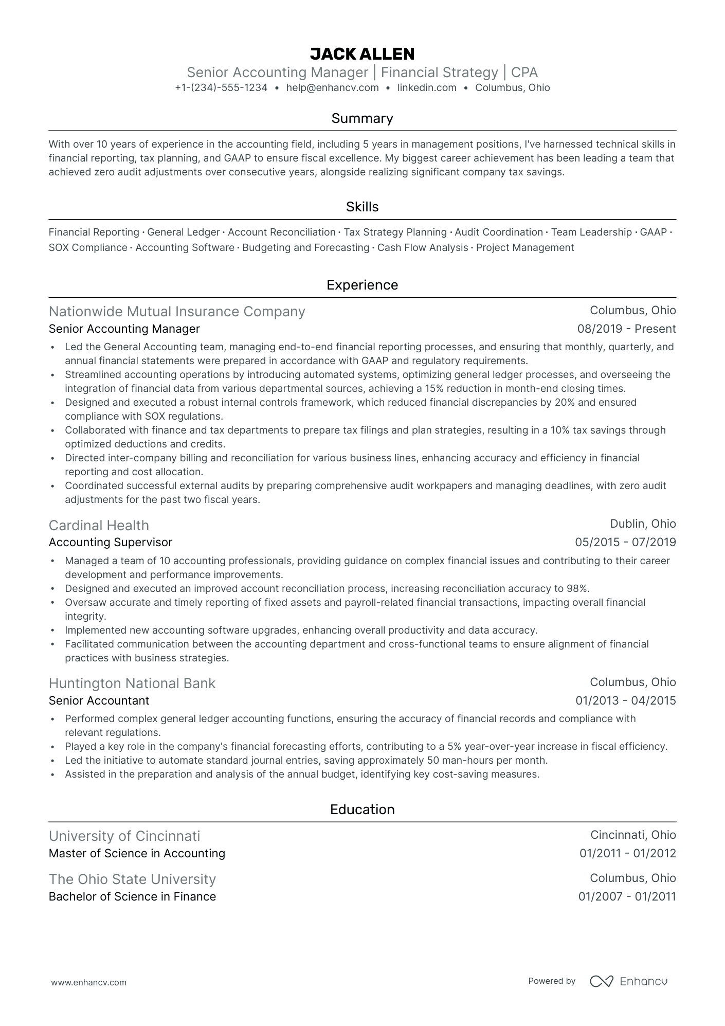 5 Financial Reporting Manager Resume Examples & Guide for 2024