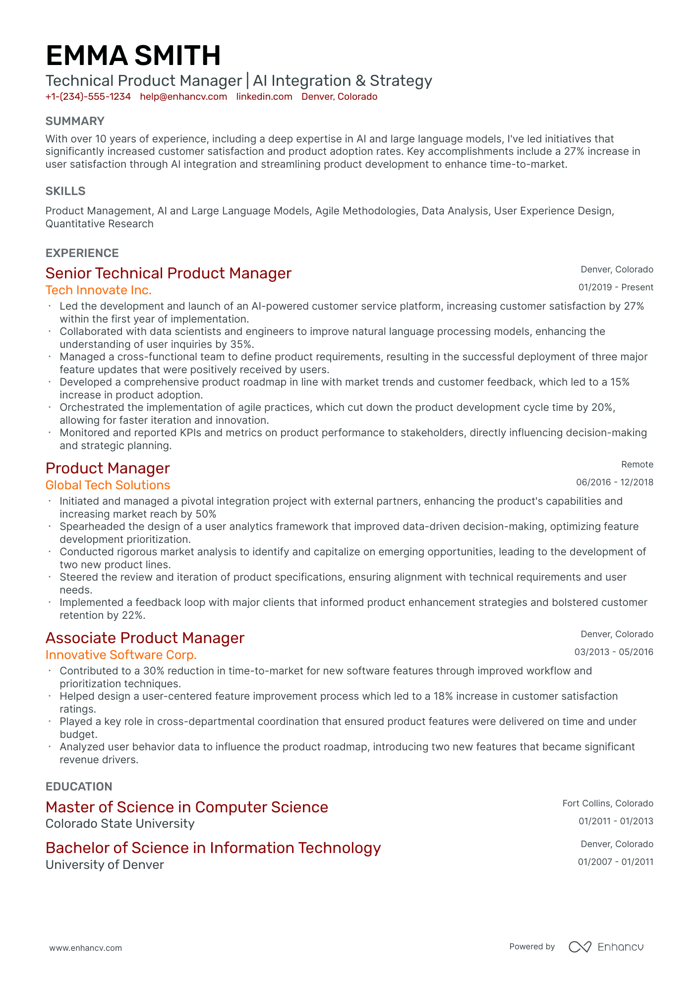 10 Technical Product Manager Resume Examples & Guide for 2026