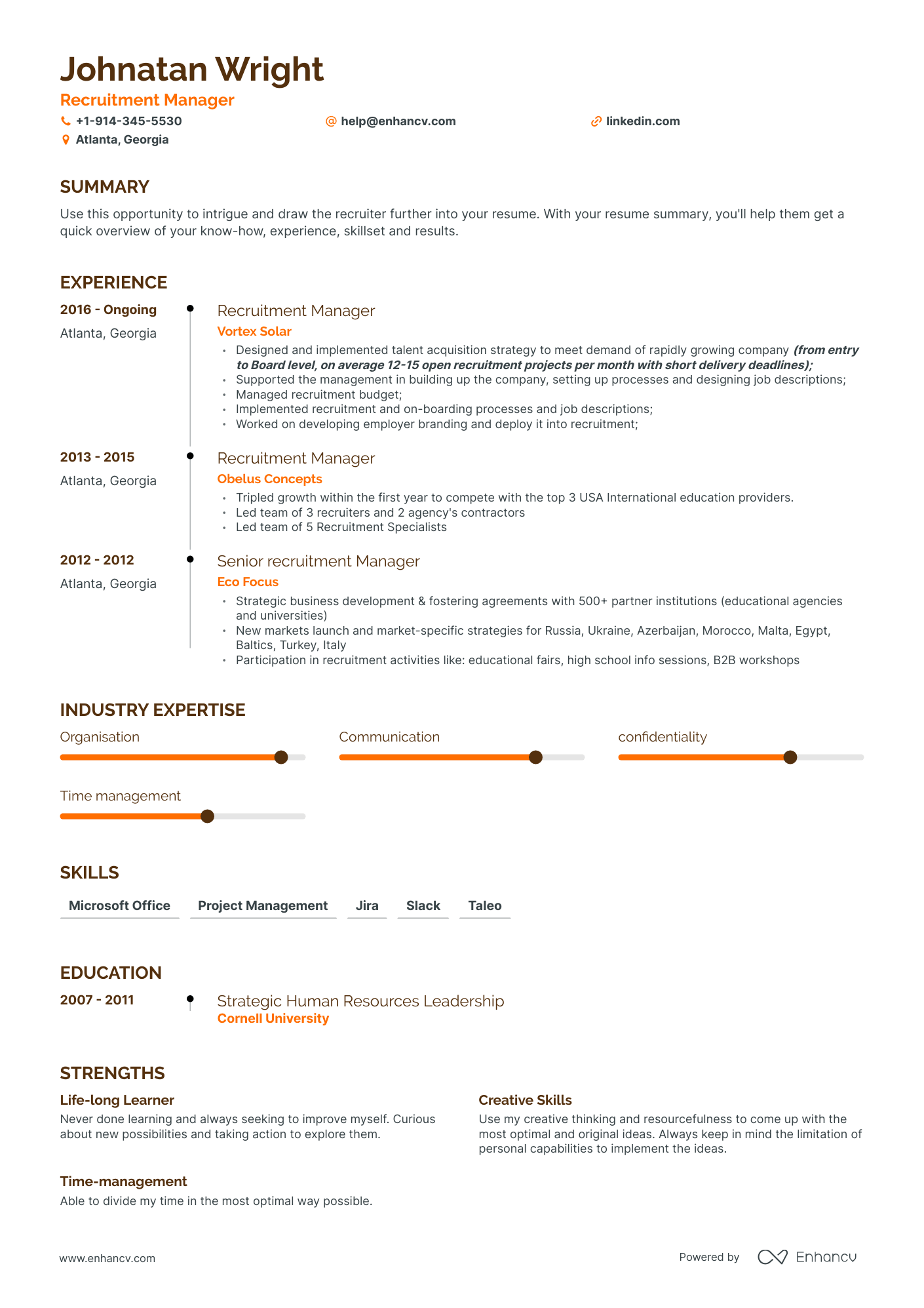 Recruitment Manager Resume Examples & Guide for 2023 (Layout, Skills ...