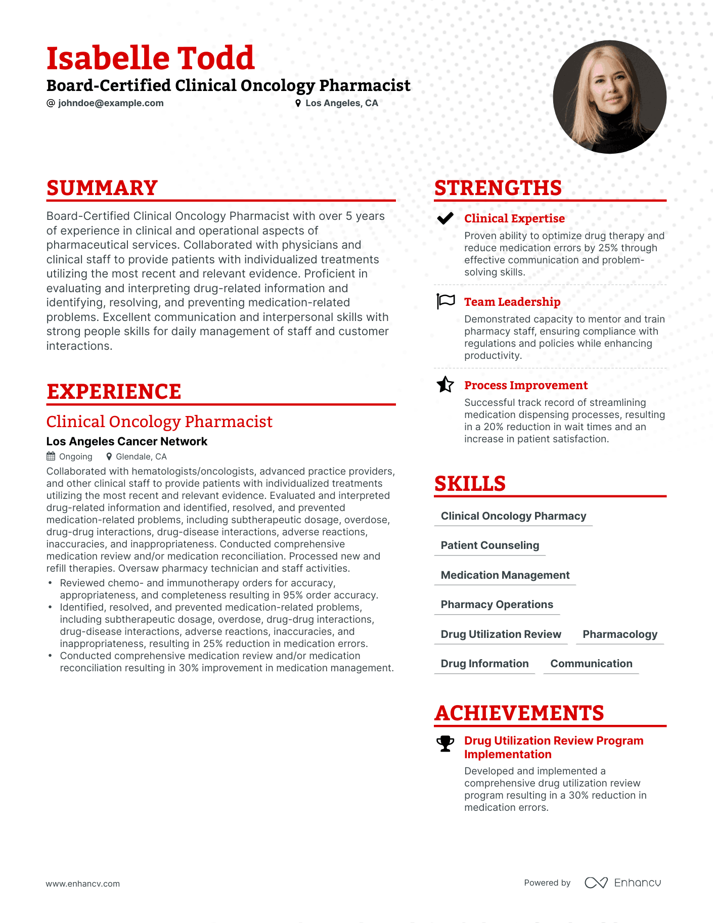 resume template pharmacist