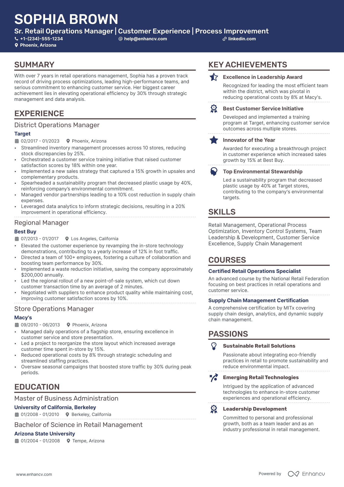 10 Retail Operations Manager Resume Examples & Guide for 2026