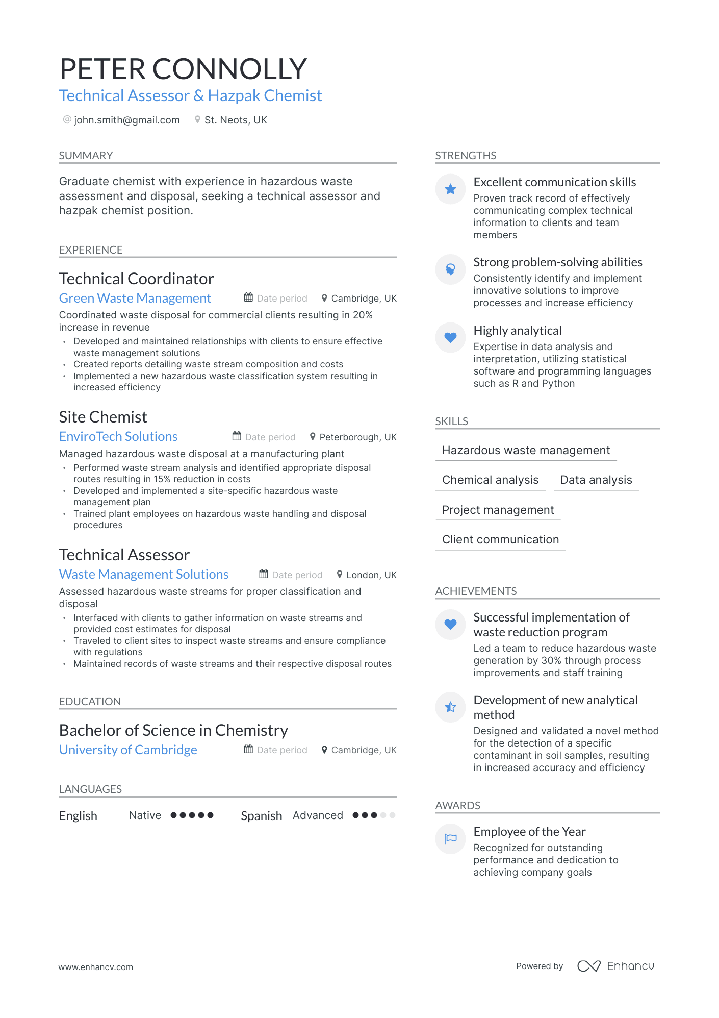 5 Chemist Resume Examples & Guide for 2023