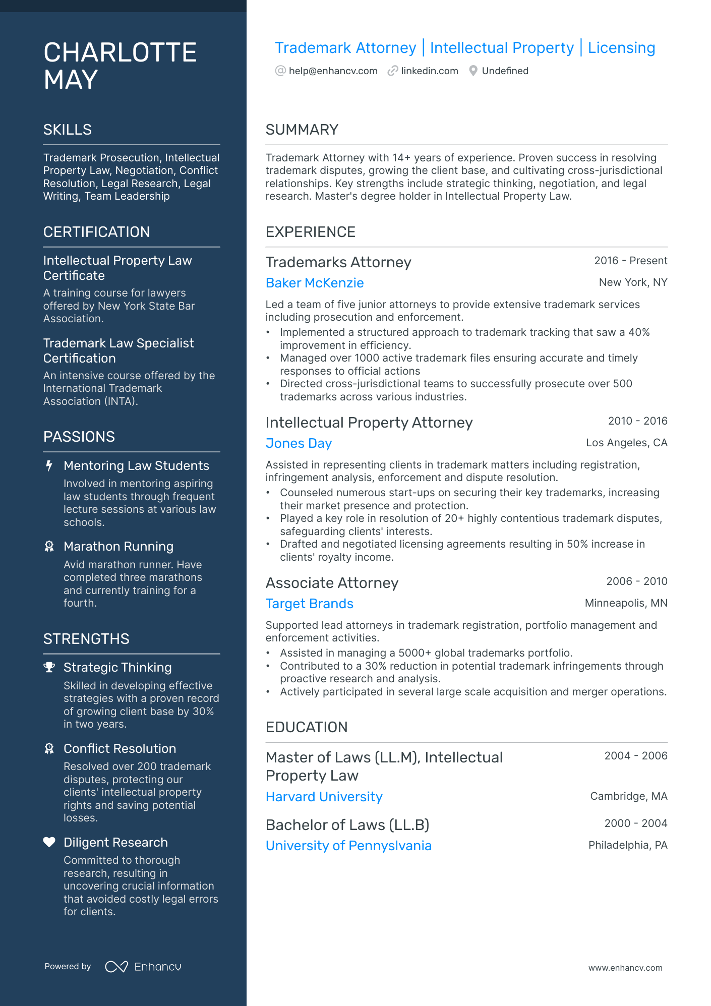 10 Trademark Attorney Resume Examples & Guide for 2026