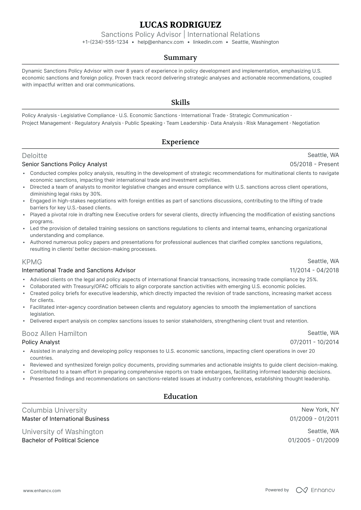 5 Policy Analyst Resume Examples & Guide for 2024