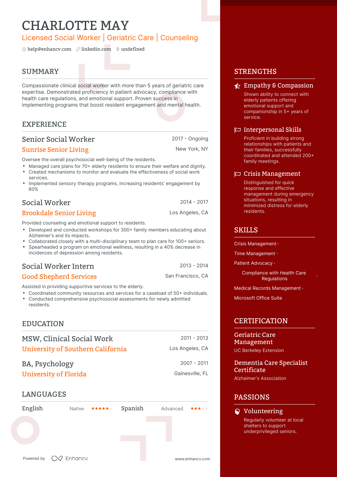 5 Nursing Home Social Worker Resume Examples & Guide for 2024