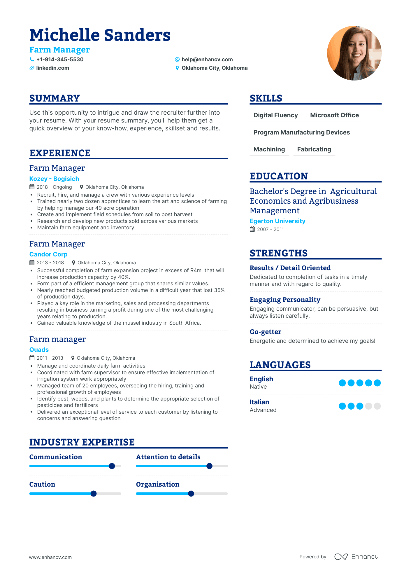 Farm Manager Resume Examples & Guide for 2023 (Layout, Skills, Keywords ...