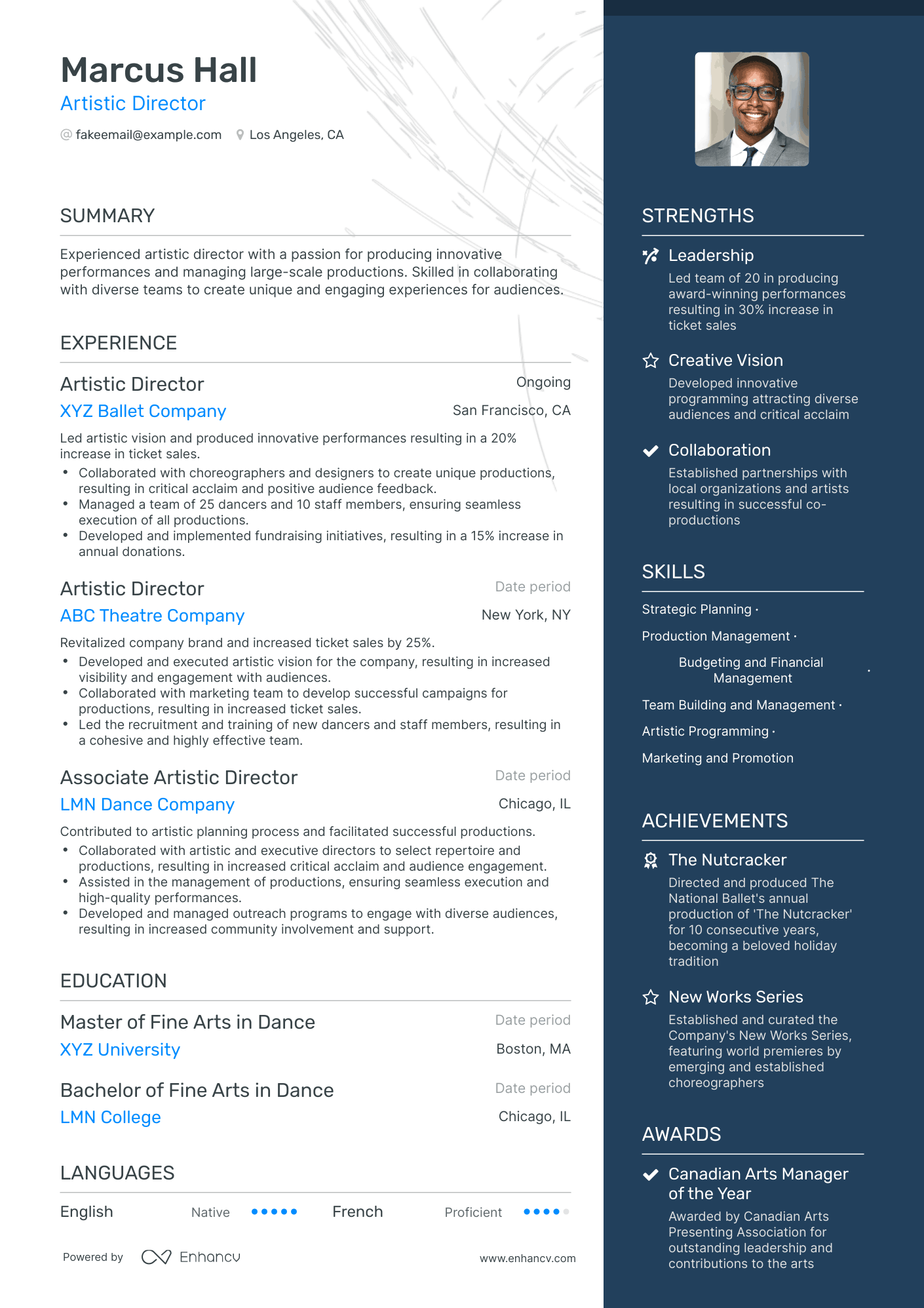 5 Artistic Director Resume Examples & Guide for 2024