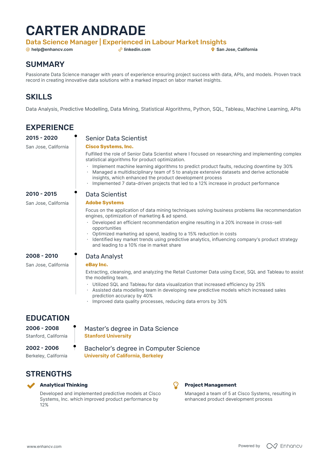 10 Data Science Manager Resume Examples & Guide for 2026