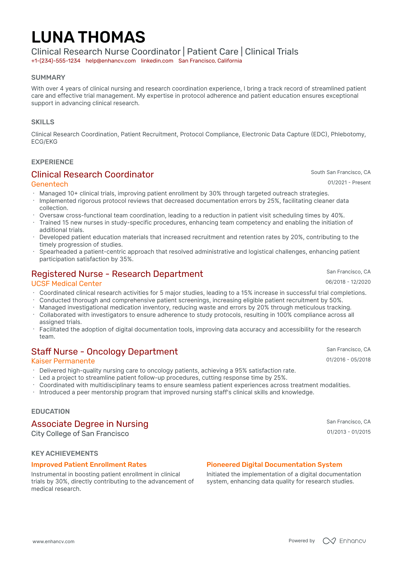 10 Clinical Research Nurse Resume Examples & Guide for 2026