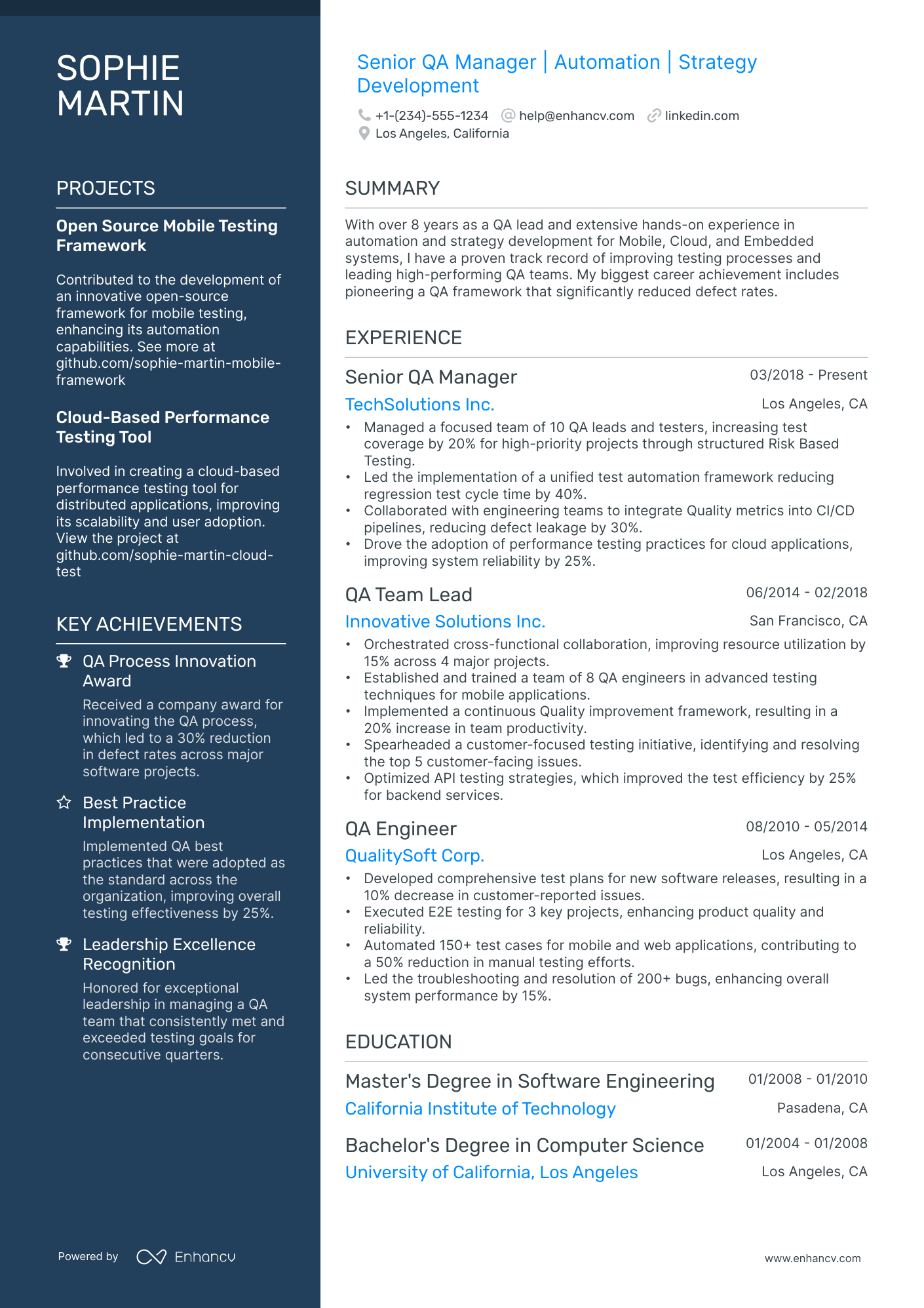 10 Software QA Manager Resume Examples & Guide for 2026