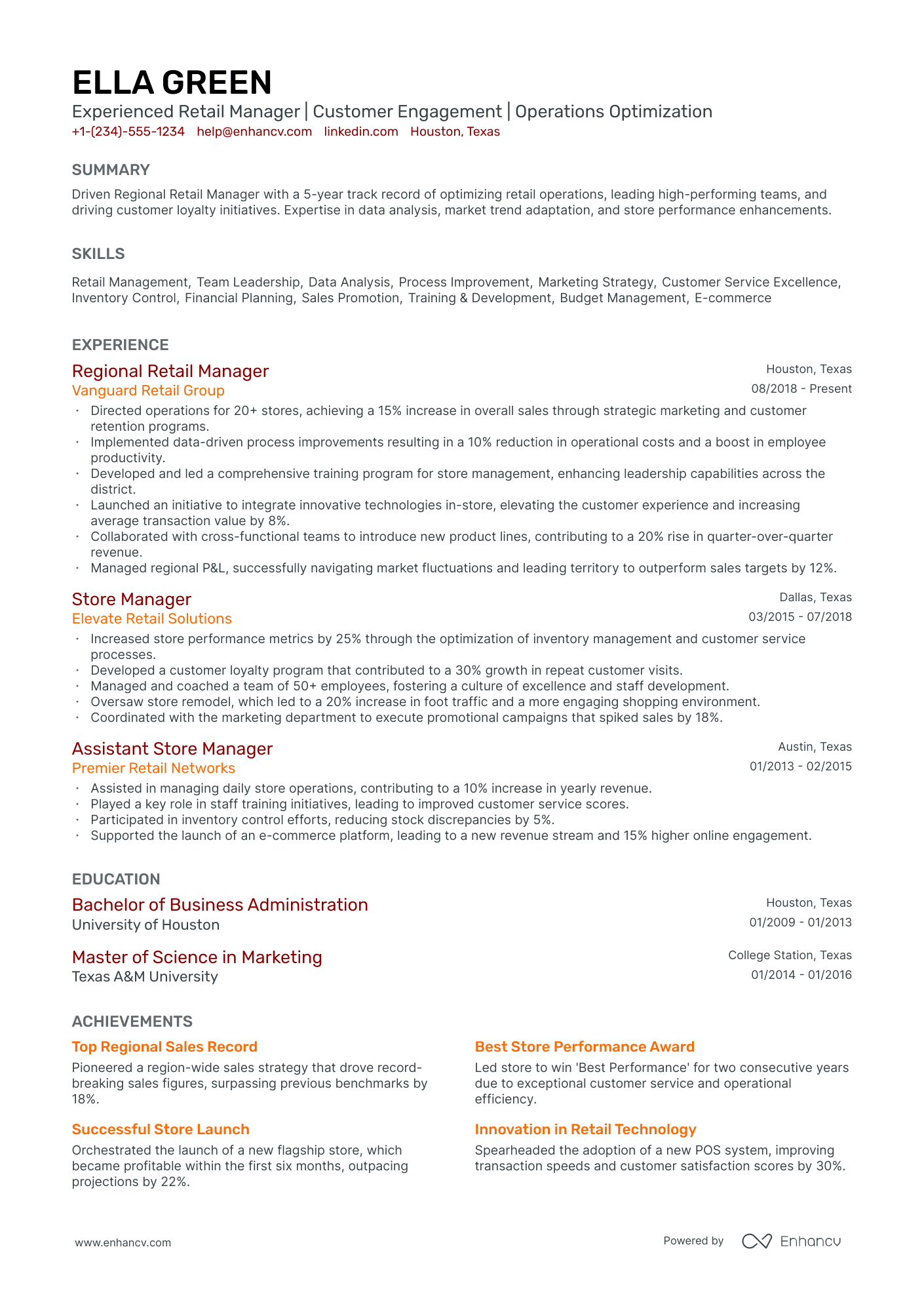 5 Retail Director Resume Examples & Guide for 2024