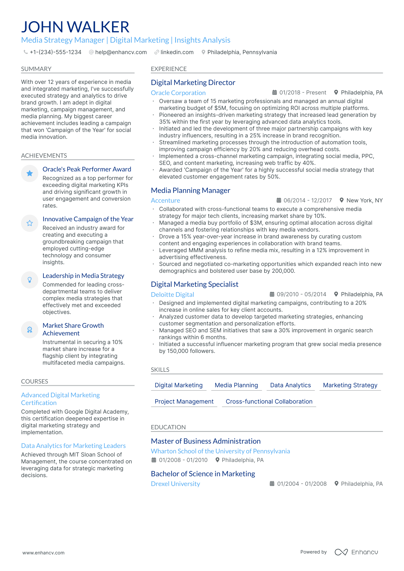 5 Media Manager Resume Examples & Guide for 2024