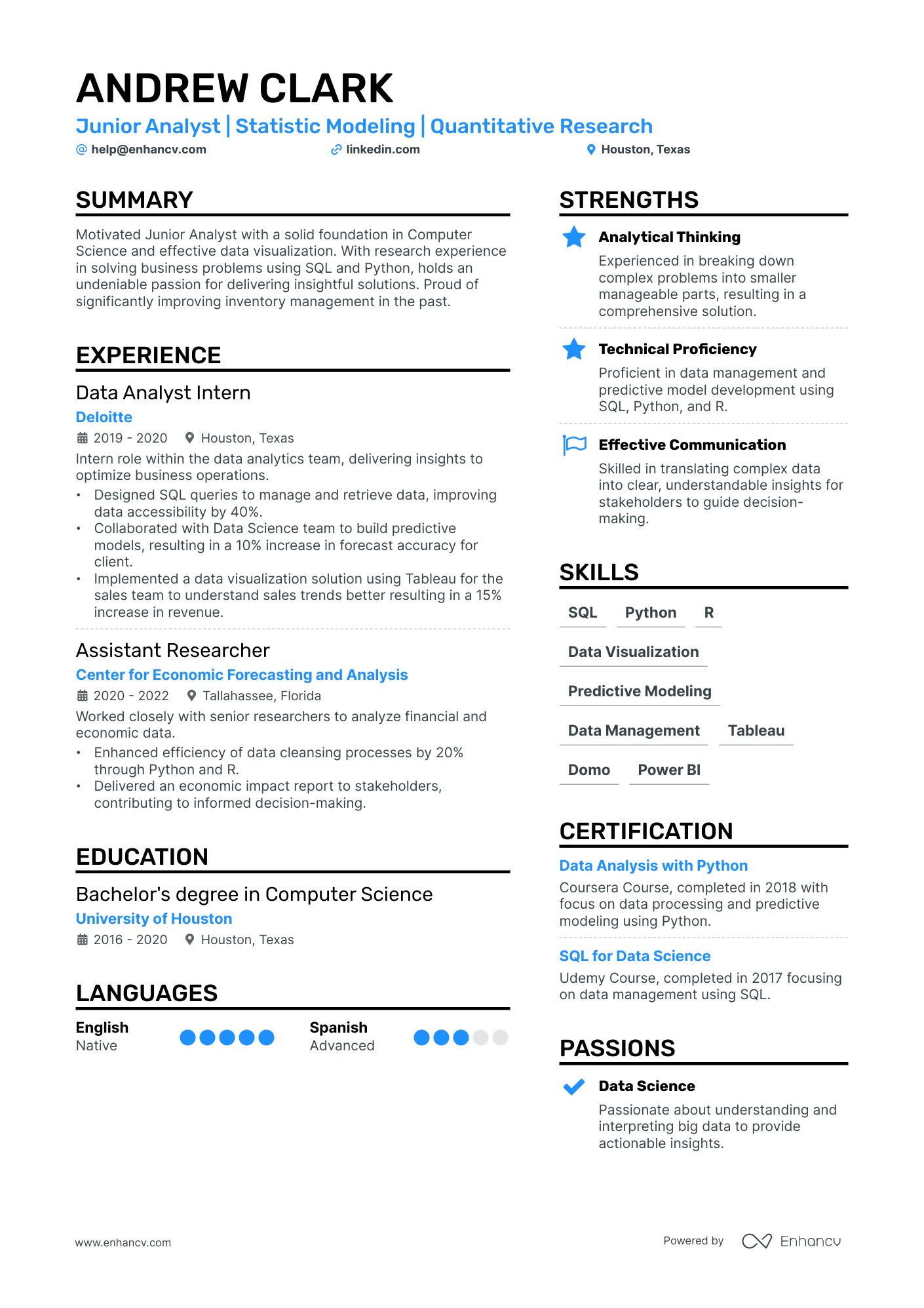 5 Junior Data Analyst Resume Examples & Guide for 2024