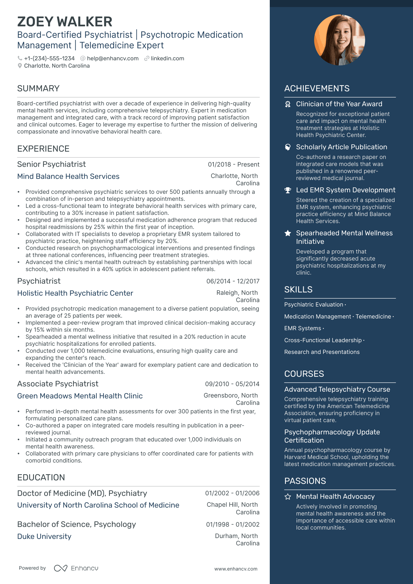 5 Psychiatrist Resume Examples & Guide for 2024