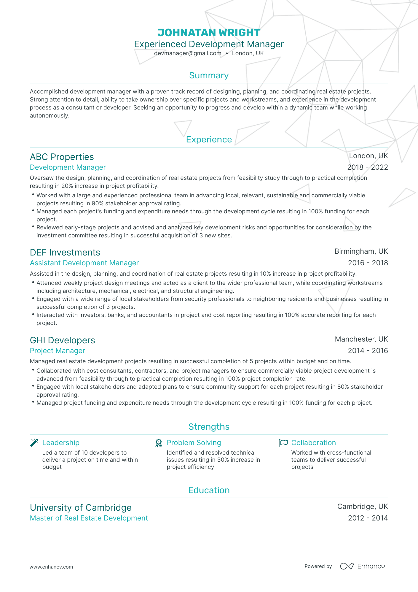 5 Development Manager Resume Examples & Guide for 2024