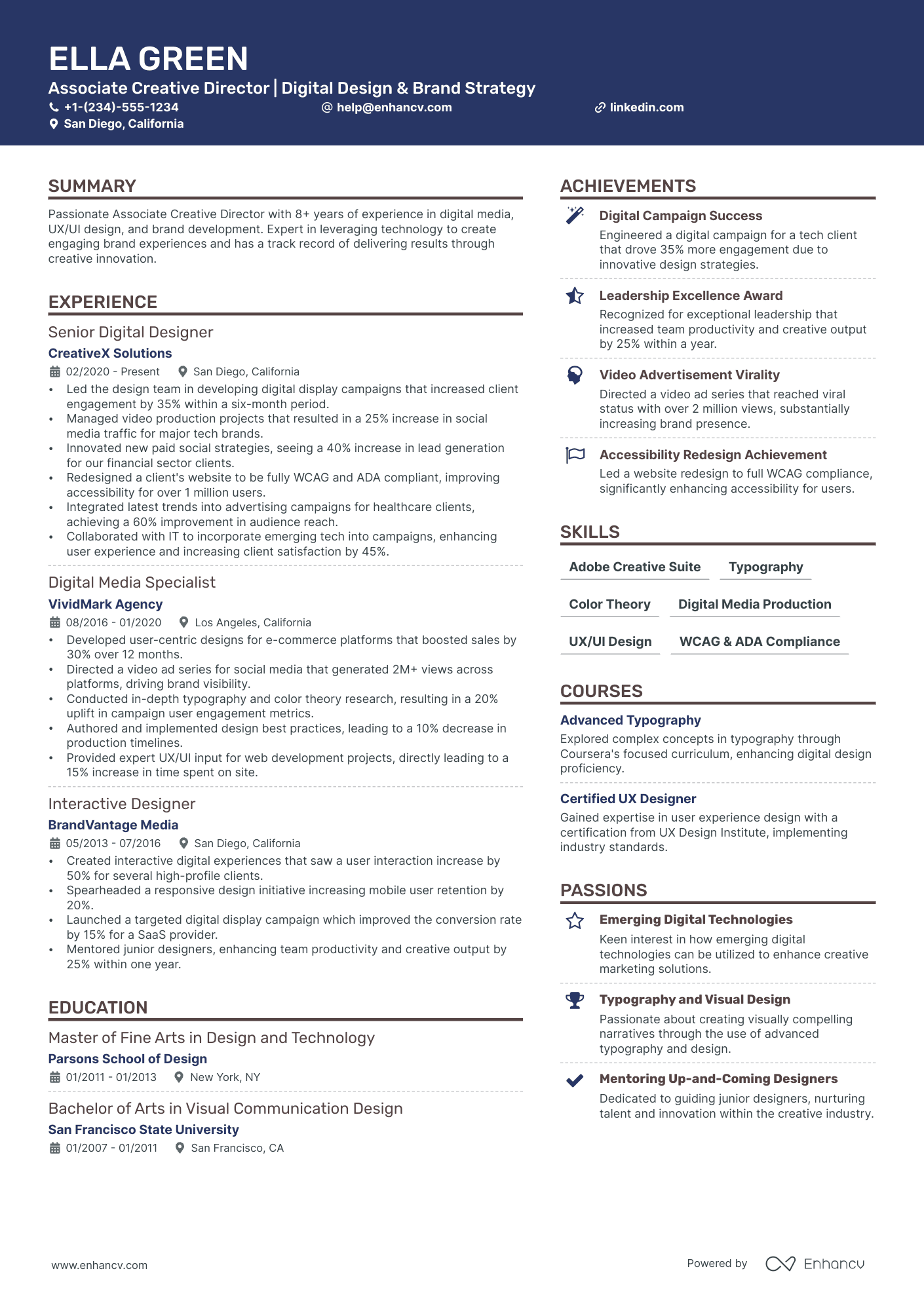 5 Associate Creative Director Resume Examples & Guide for 2024