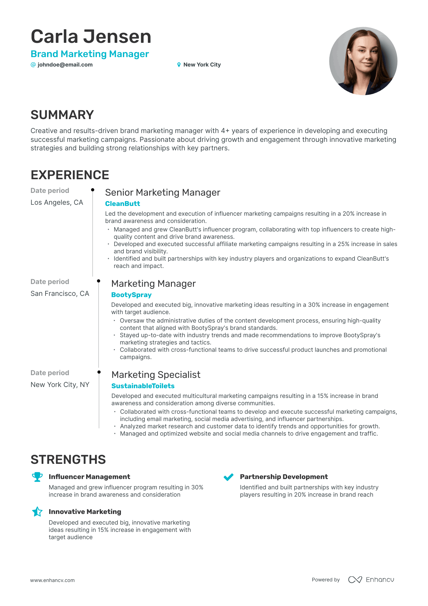 5 Brand Marketing Manager Resume Examples & Guide for 2024