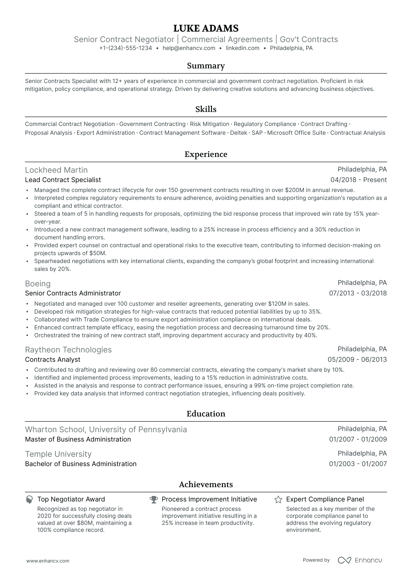 5 Contracts Manager Resume Examples & Guide for 2024