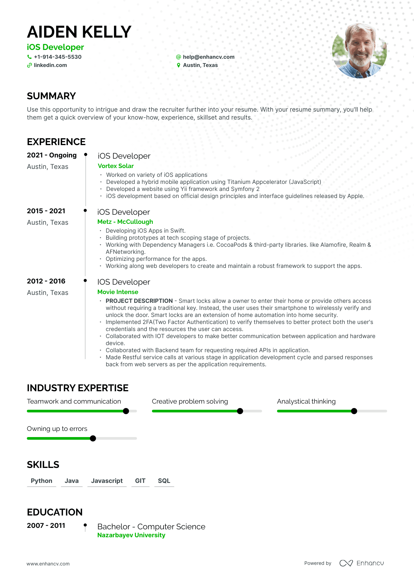 iOS Developer Resume Examples & Guide for 2023 (Layout, Skills ...