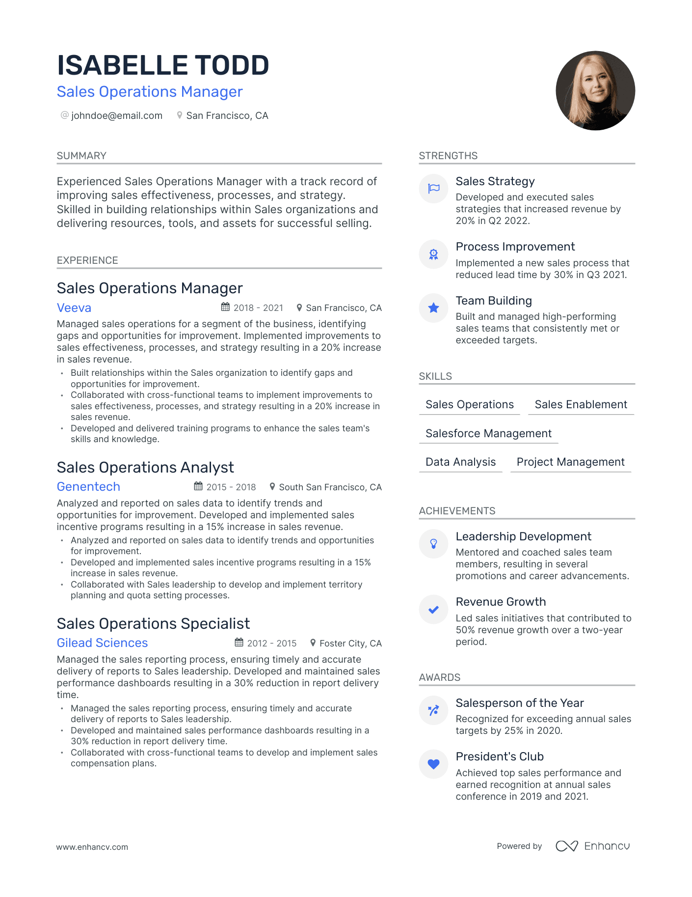 5 Sales Operations Manager Resume Examples & Guide for 2024