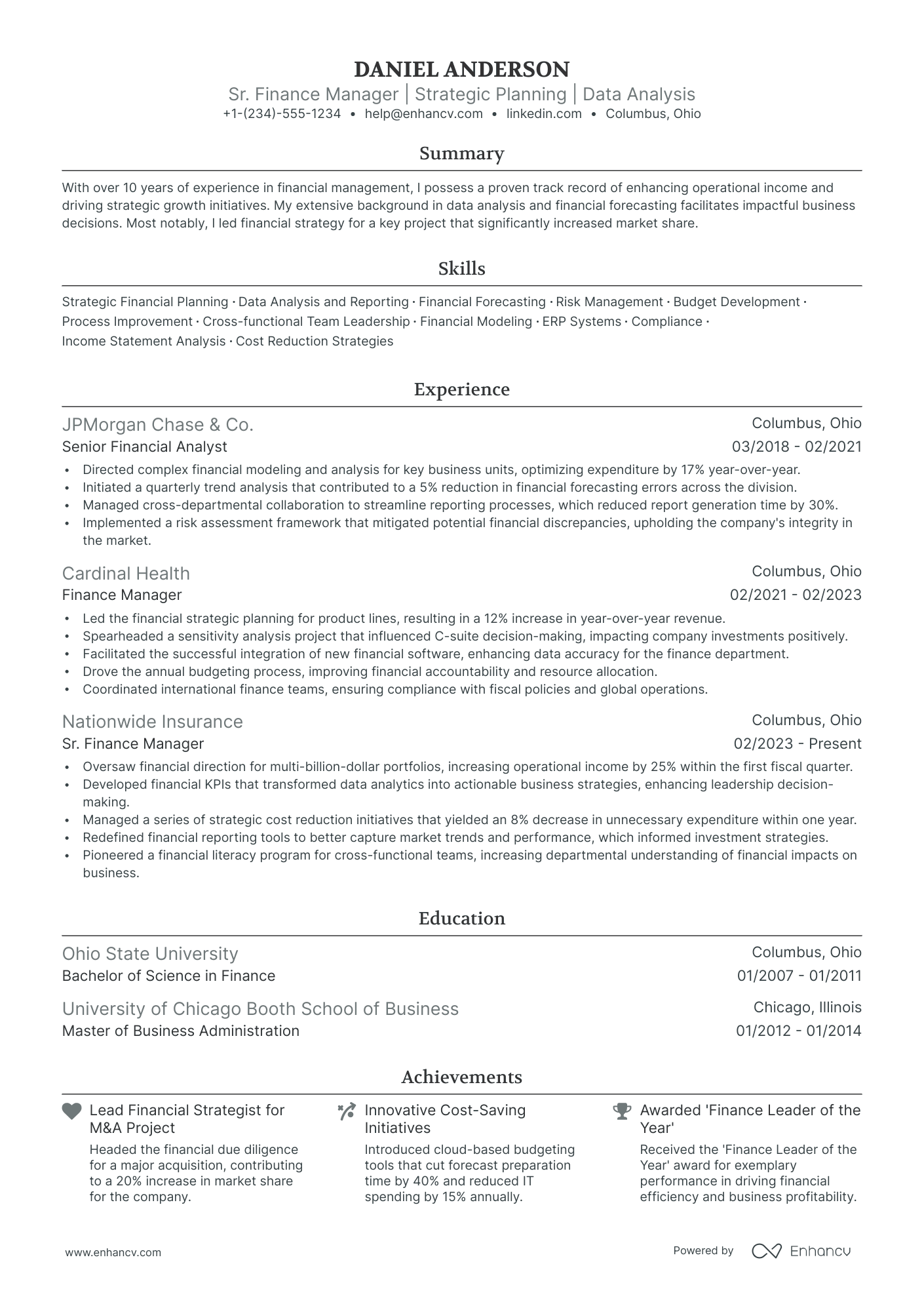 5 Senior Finance Manager Resume Examples & Guide for 2024